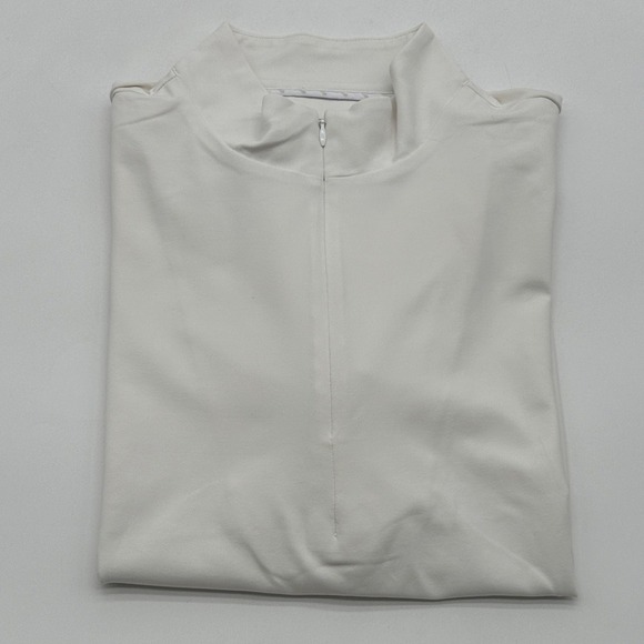 Tommy Bahama IslandZone White Golf Polo Shirt Women's L Quarter Zip Short Sleeve - Picture 7 of 9